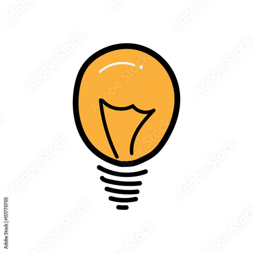 Flat halogen lamp in abstract style. Glowing light bulb. Vector illustration