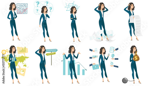 Vector set of illustrations with business people.