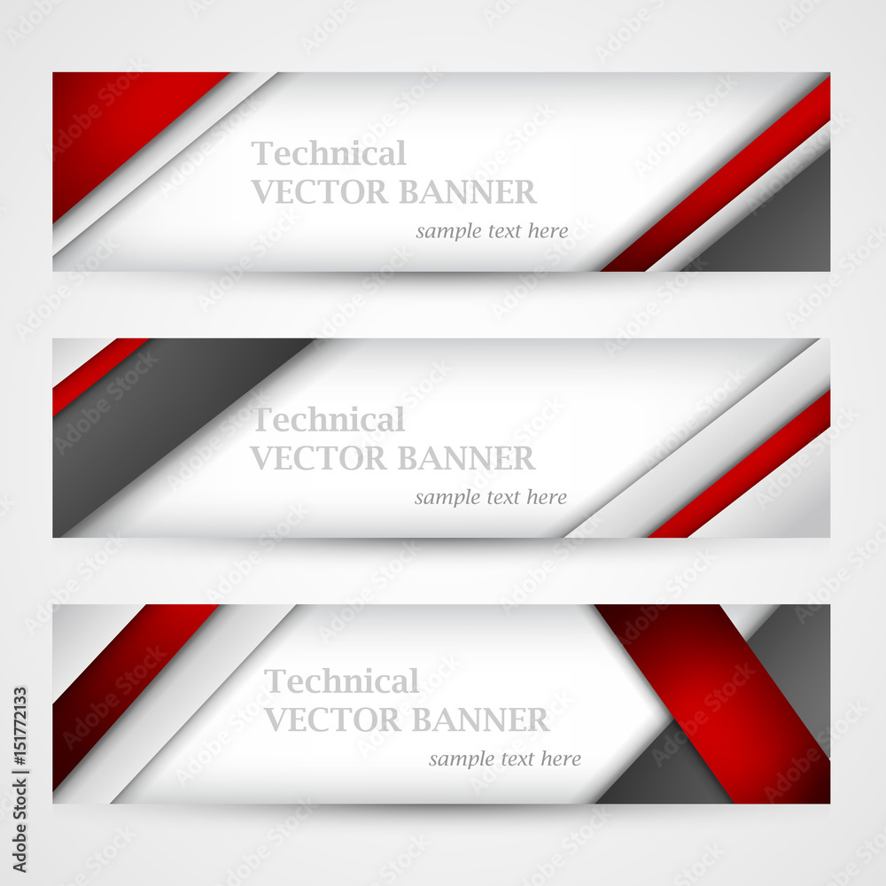 Fototapeta premium Set of banners with lines paper. Business design template.