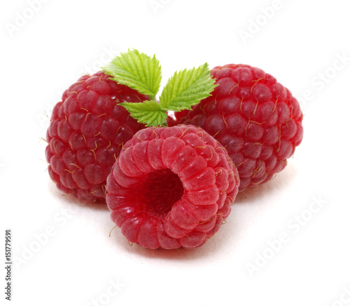 Raspberry with leaves