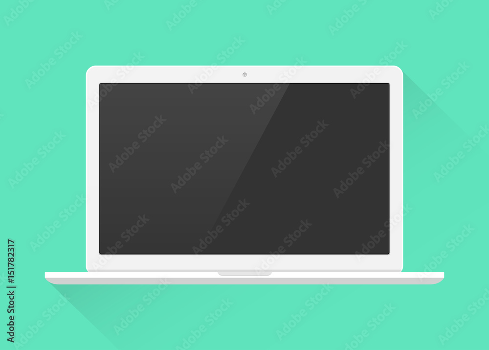Laptop Computer weiß Flat Design Icon Vektor Grafik Laptop Computer weiß Flat Design Icon Vektor Grafik