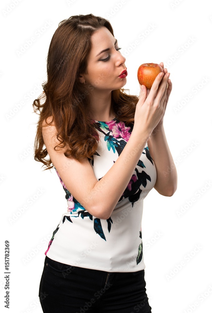 Beautiful young girl with an apple Beautiful young girl with an apple