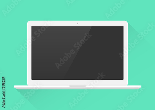 Laptop Computer weiß Flat Design Icon Vektor Grafik