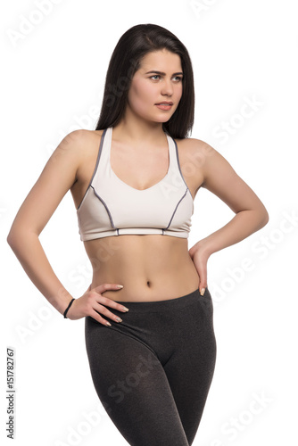 Beautiful slim young sporty fitness woman
