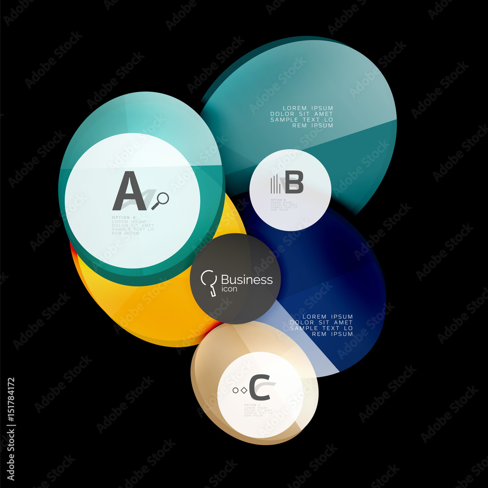 Glossy glass circle banner design template Glossy glass circle banner design template
