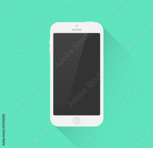 Smartphone Icon weiß Flat Design Vektor Grafik Illustration photo
