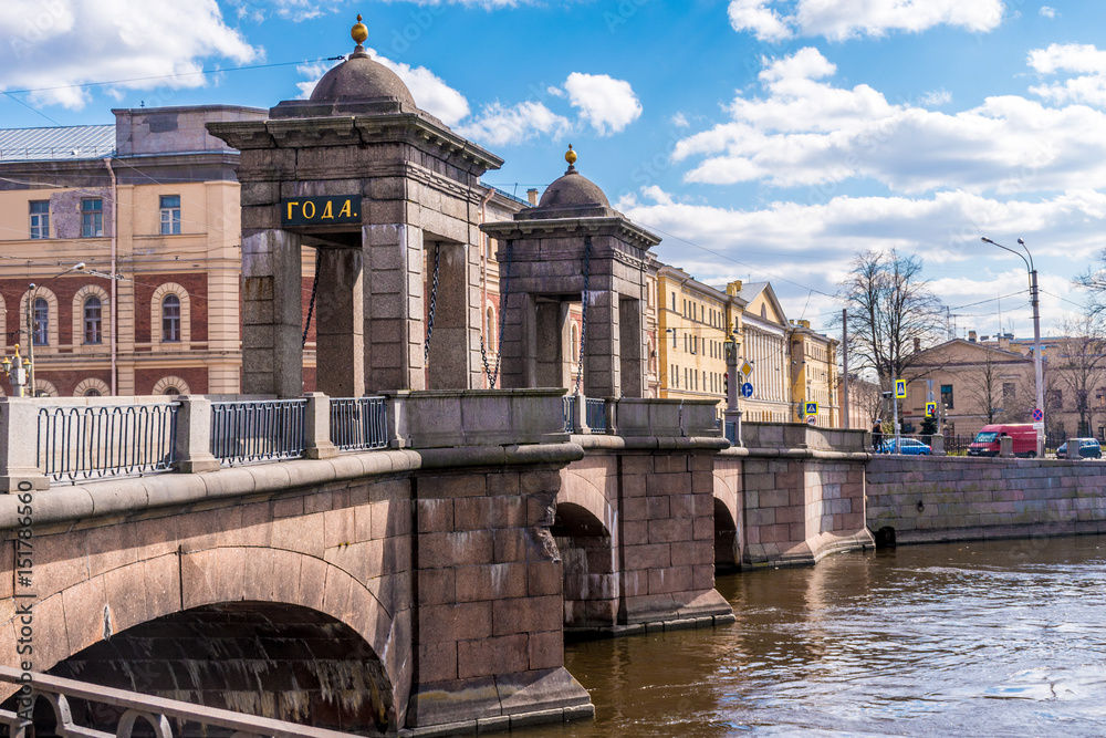 Old-Kalinkin Bridge over the Fontanka River in St. Petersburg Old-Kalinkin Bridge over the Fontanka River in St. Petersburg