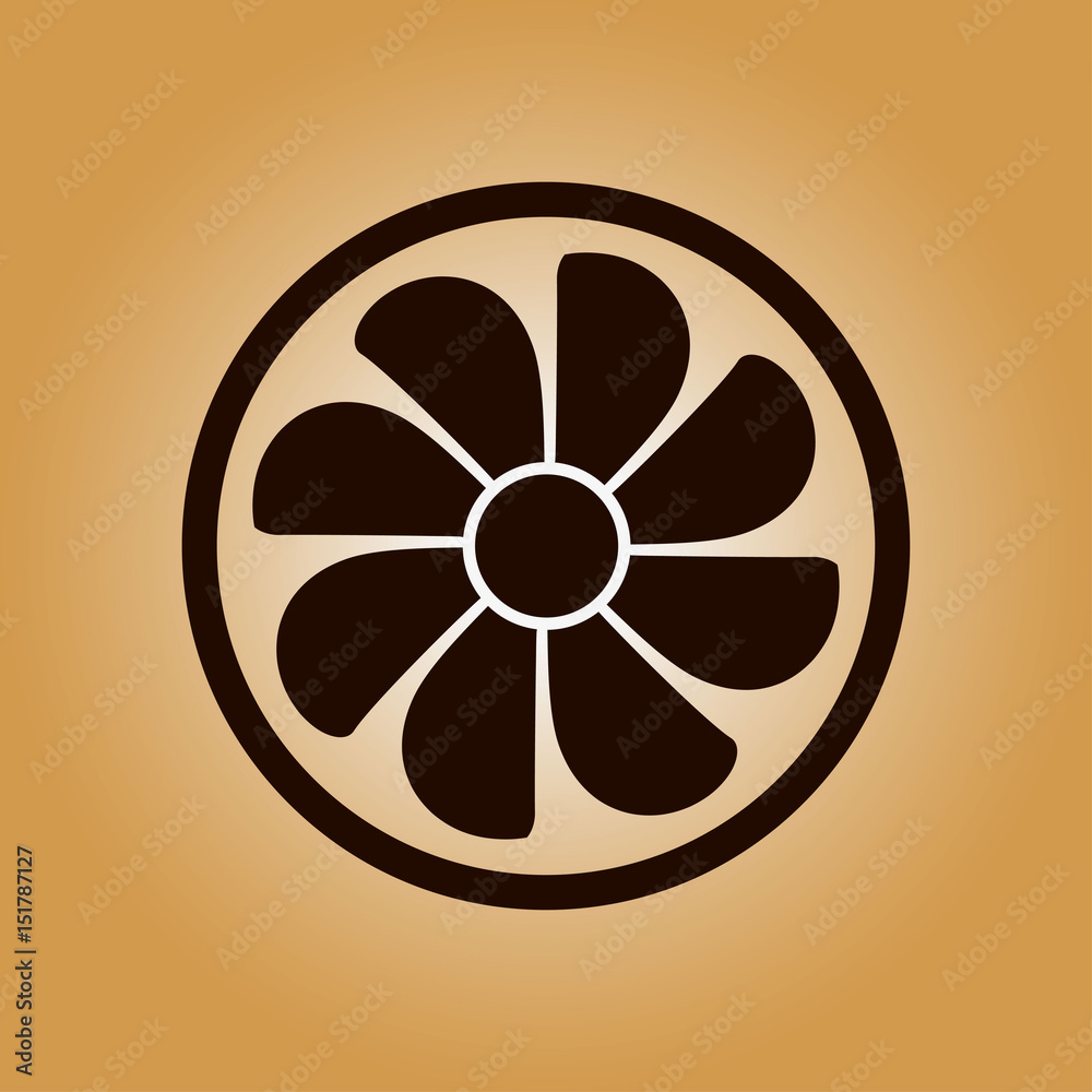 Exhaust fan icon. Ventilator symbol. Flat design style. Exhaust fan icon. Ventilator symbol. Flat design style.