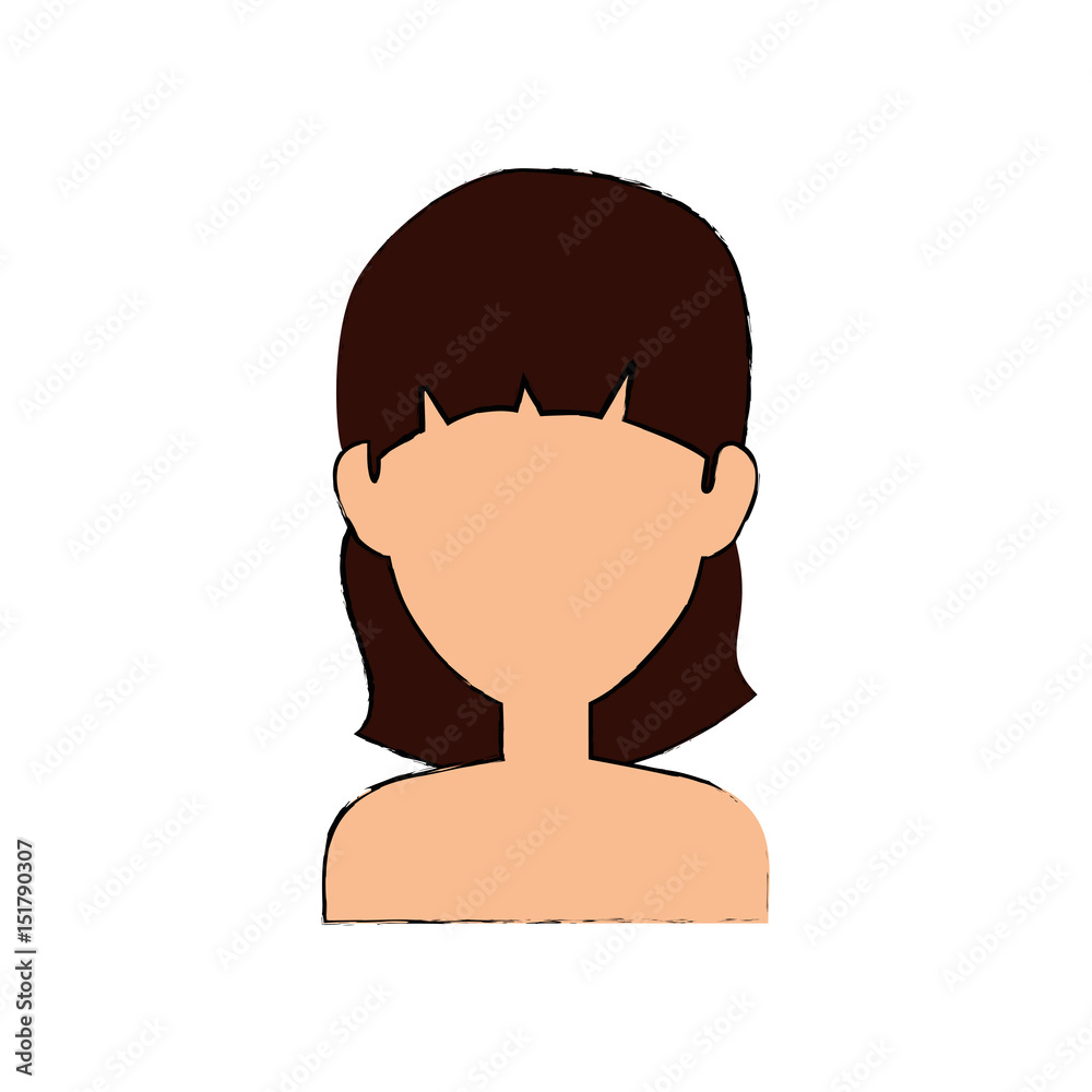 Young woman profile icon vector illustration graphic design Young woman profile icon vector illustration graphic design
