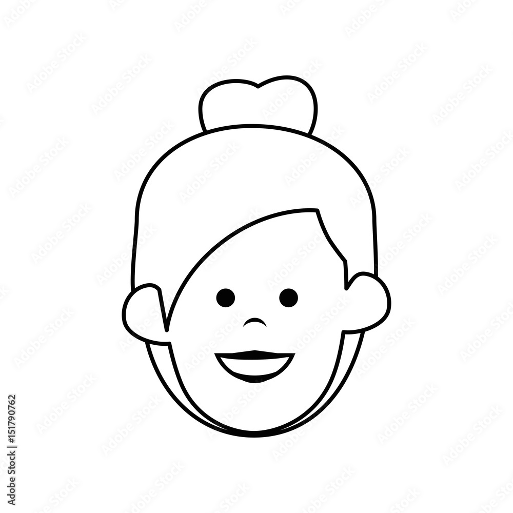 Young woman profile icon vector illustration graphic design Young woman profile icon vector illustration graphic design
