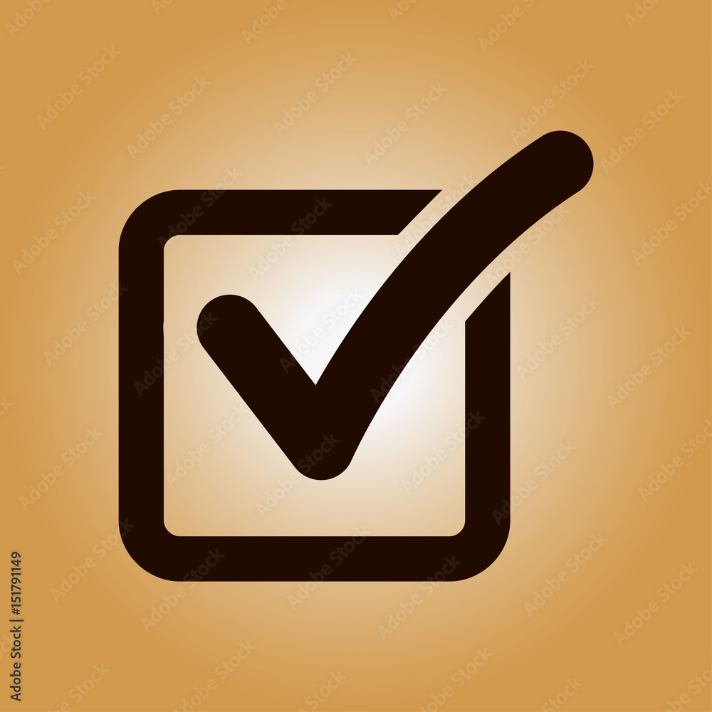 Check list button icon. Check mark in box sign. Check list button icon. Check mark in box sign.