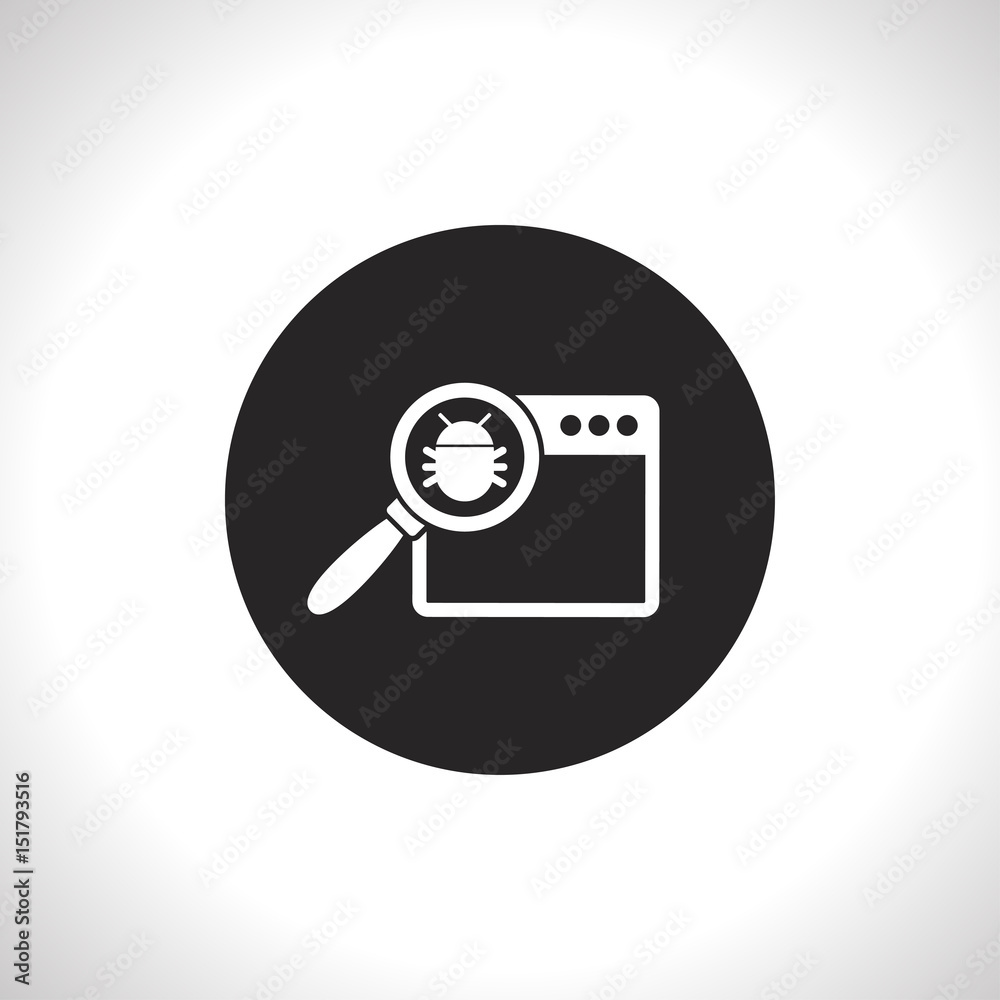 Manual debugging process, code development programming concept web flat vector icon. Elimination bugs from computer app illustration. Manual debugging process, code development programming concept web flat vector icon. Elimination bugs from computer app illustration.