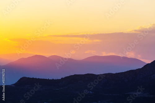 Mountains in sunrise