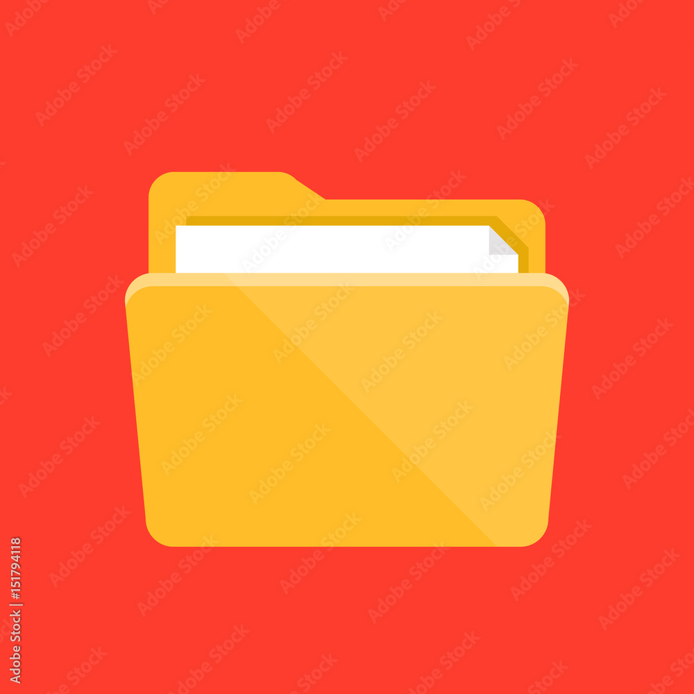 Folder icon. Flat design graphic illustration. Vector folder icon Folder icon. Flat design graphic illustration. Vector folder icon
