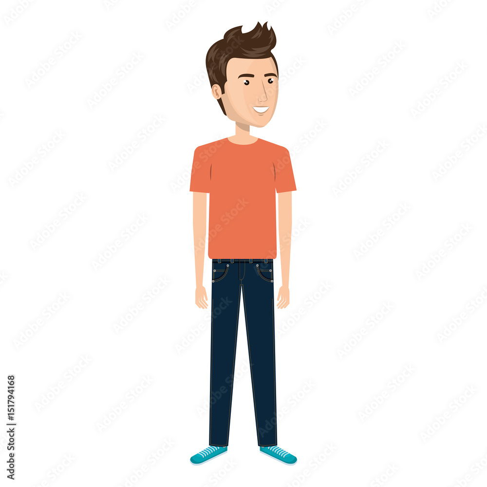 young man avatar character vector illustration design