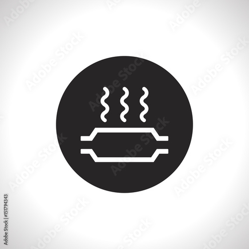 Catalytic converter overheat warning vector hmi dashboard flat icon