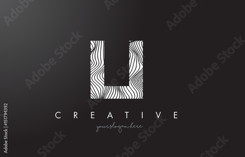 LI L I Letter Logo with Zebra Lines Texture Design Vector.