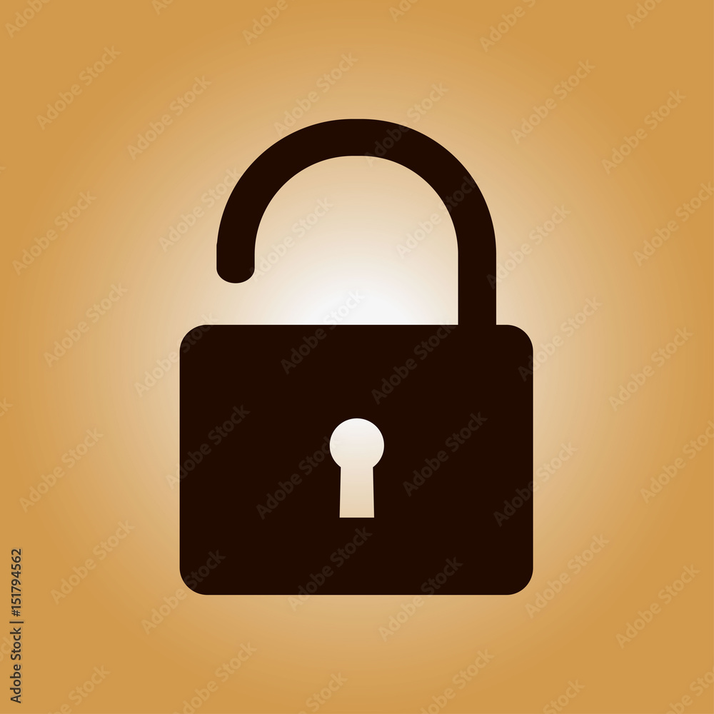Unlock icon. Flat design style. Access to the user. Unlock icon. Flat design style. Access to the user.