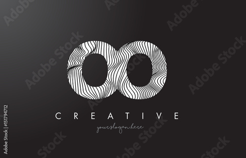 OO O Letter Logo with Zebra Lines Texture Design Vector. photo
