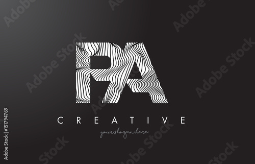 PA P A Letter Logo with Zebra Lines Texture Design Vector.
