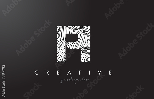 PI P I Letter Logo with Zebra Lines Texture Design Vector.