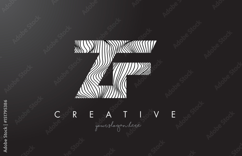 ZF Z F Letter Logo with Zebra Lines Texture Design Vector. Stock Vector ...