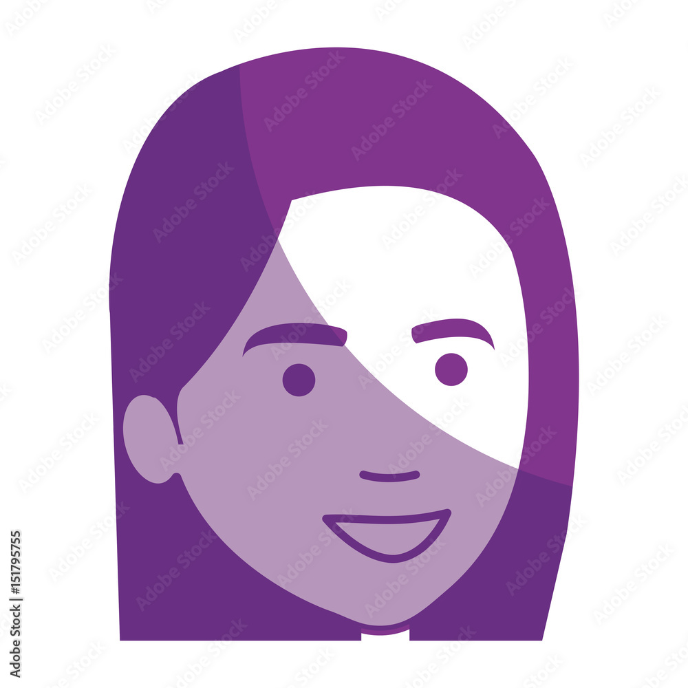 beautiful and young woman head vector illustration design