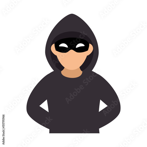 thief avatar character icon vector illustration design