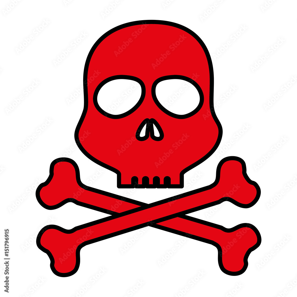 skull danger alert icon vector illustration design