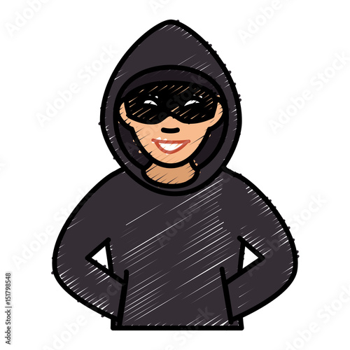 thief avatar character icon vector illustration design