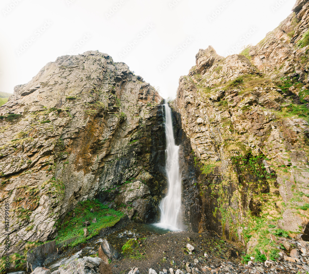 Natural Landmark Gveleti Big Waterfalls In The Darial Gorge Dariali