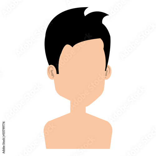 young man shirtless avatar character vector illustration design