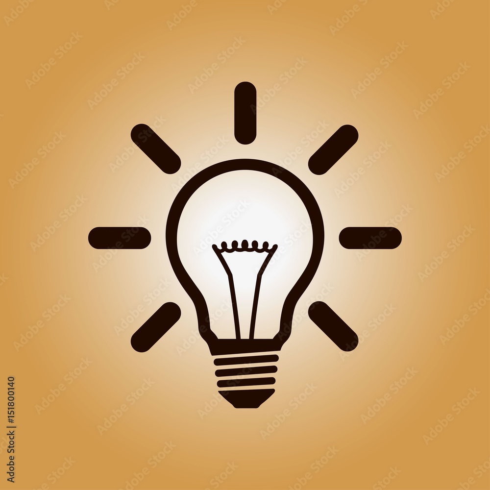 Light lamp sign icon. Idea bulb symbol. Flat design style. Light lamp sign icon. Idea bulb symbol. Flat design style.