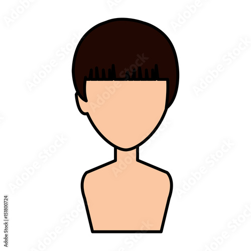 young man shirtless avatar character vector illustration design
