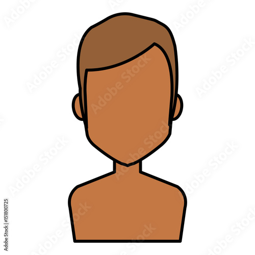 young man shirtless avatar character vector illustration design