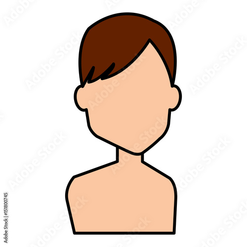 young man shirtless avatar character vector illustration design
