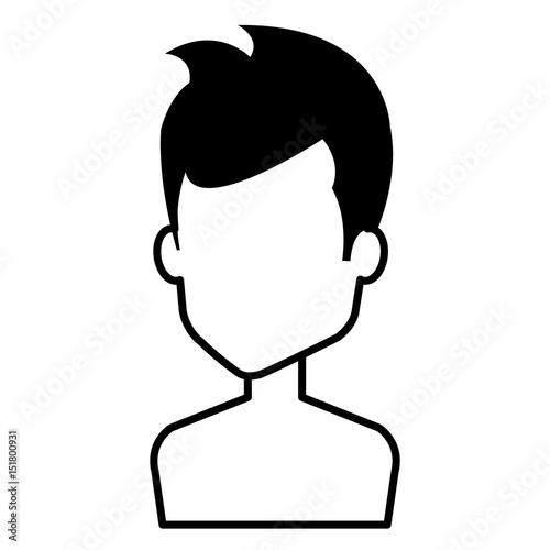 young man shirtless avatar character vector illustration design