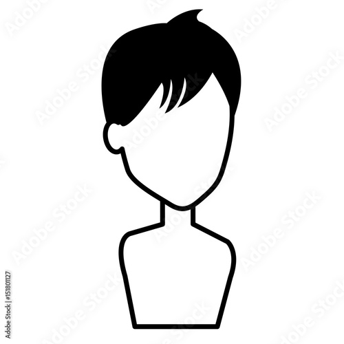 young man shirtless avatar character vector illustration design