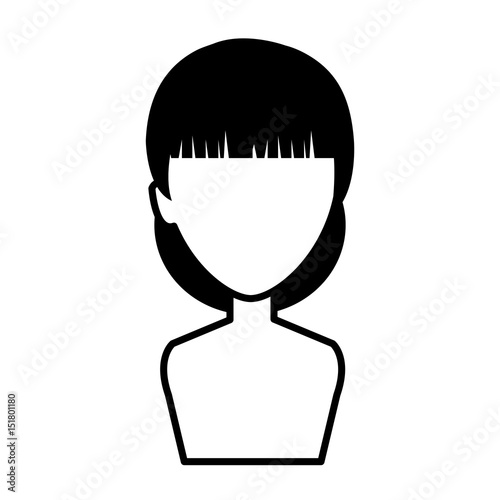 young woman shirtless avatar character vector illustration design
