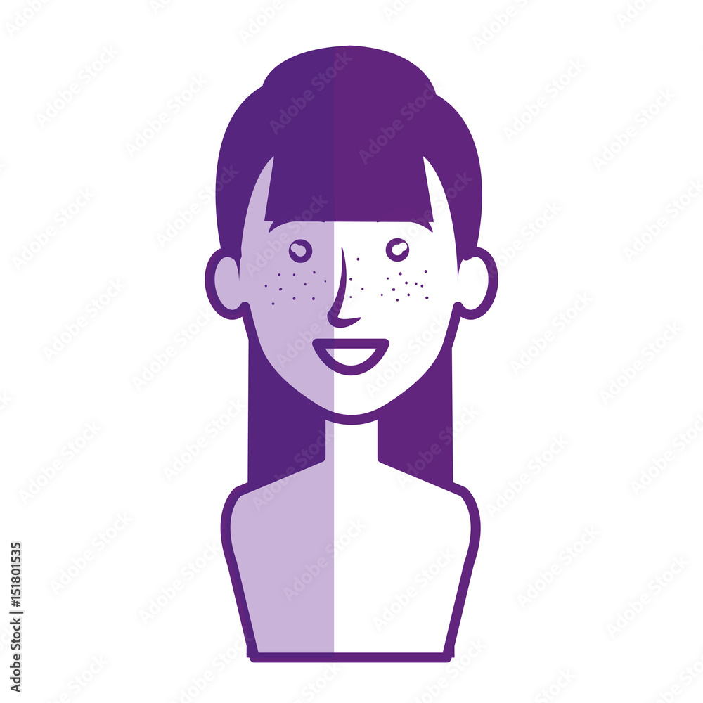 young woman shirtless avatar character vector illustration design