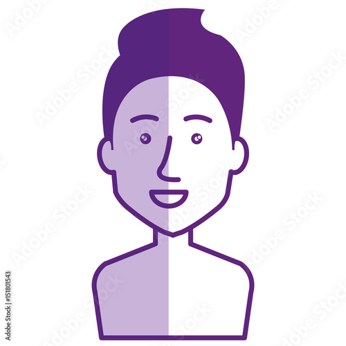 young man shirtless avatar character vector illustration design