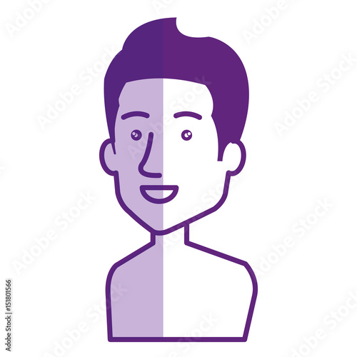 young man shirtless avatar character vector illustration design