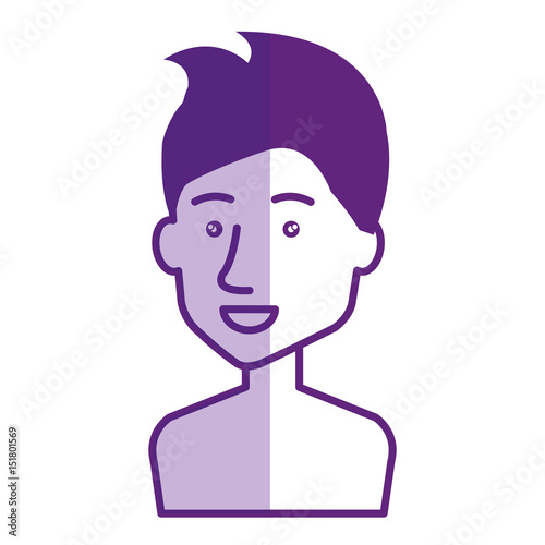 young man shirtless avatar character vector illustration design