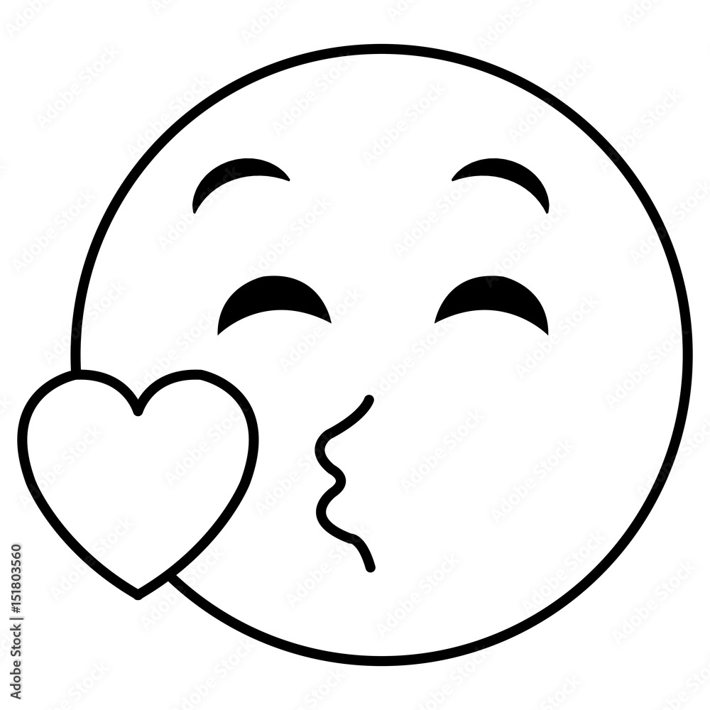 Fototapeta premium in love face emoticon kawaii character vector illustration design