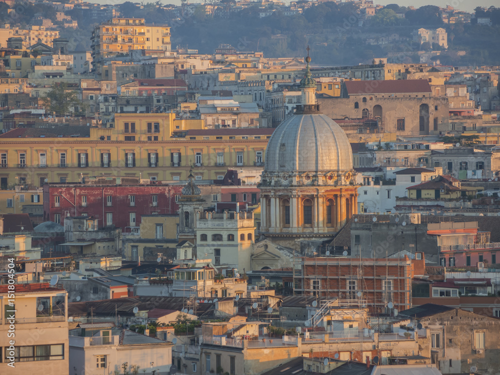 Fototapeta premium Napoli, Italy. Wonderful landscape on the city and its districts