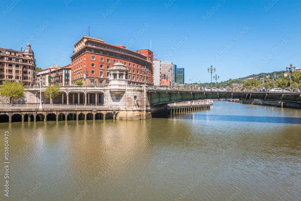 Naklejka premium River in Bilbao Spain