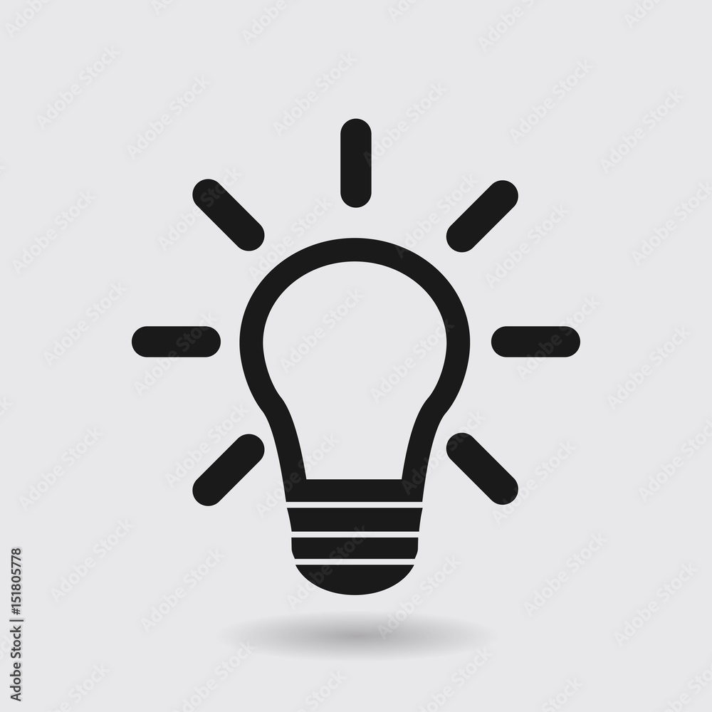 Light lamp sign icon. Idea symbol.Creative thinking and business idea. Light lamp sign icon. Idea symbol.Creative thinking and business idea.