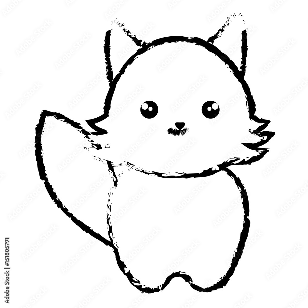 cute and tender fox kawaii style vector illustration design cute and tender fox kawaii style vector illustration design