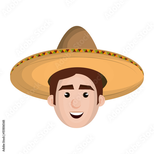 mexican man avatar character vector illustration design