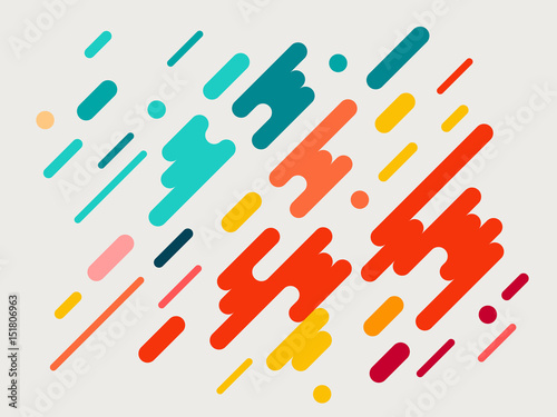 Colorful modern style abstract graphic with composition from various rounded shapes